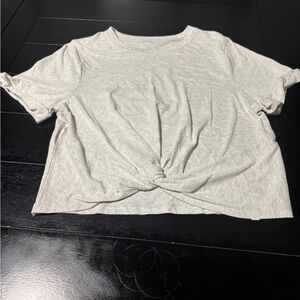 Fabletics Light Gray Knotted Tee size medium
